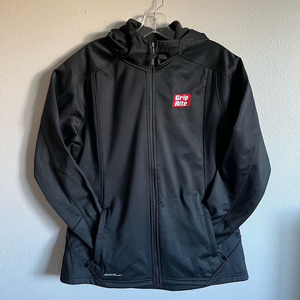 Eddie Bauer x Grip Rite Women’s Large Black Zip Up Weather Resistant Coat